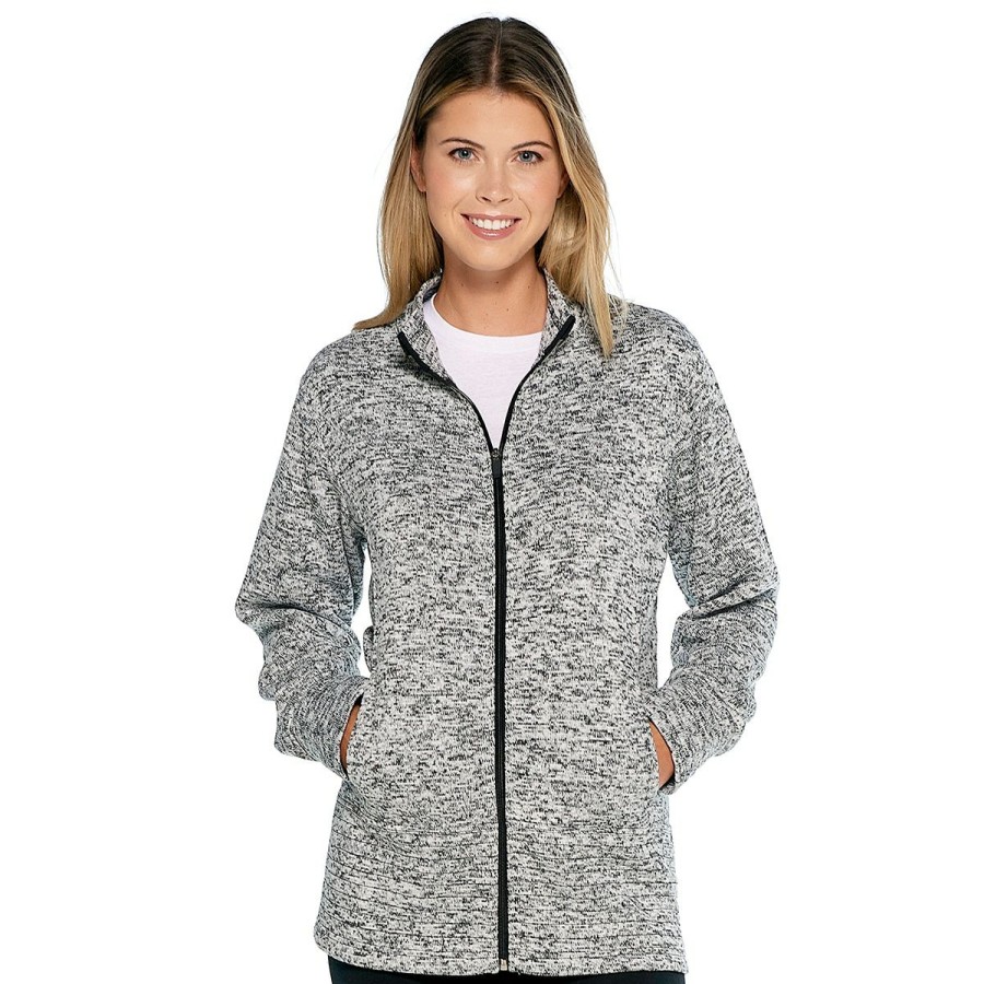 Clothing * | Best Deal Clothing Plus Size Architect Long Sleeve Marled Fleece Jacket