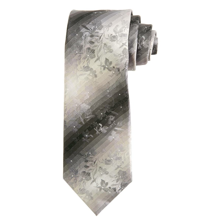 Accessories * | Best Sale Ties Mens Architect Isle Floral Tie Charcoal