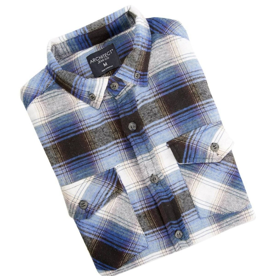 Clothing * | Coupon Clothing Young Mens Architect Jean Co. Flannel Shirt Rainbow Plaid Rainbow-Plaid