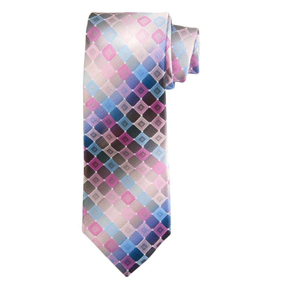 Accessories * | Promo Ties Mens Architect Aivaro Geometric Tie Pink