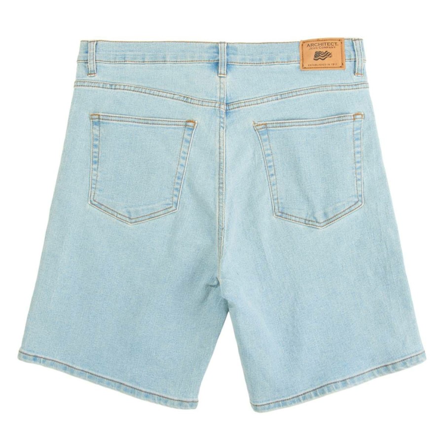 Clothing * | Deals Clothing Mens Architect Relaxed Fit Stretch Denim Shorts Light-Stone