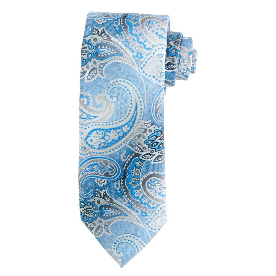 Accessories * | Promo Ties Mens Architect Deal Paisley Tie Blue