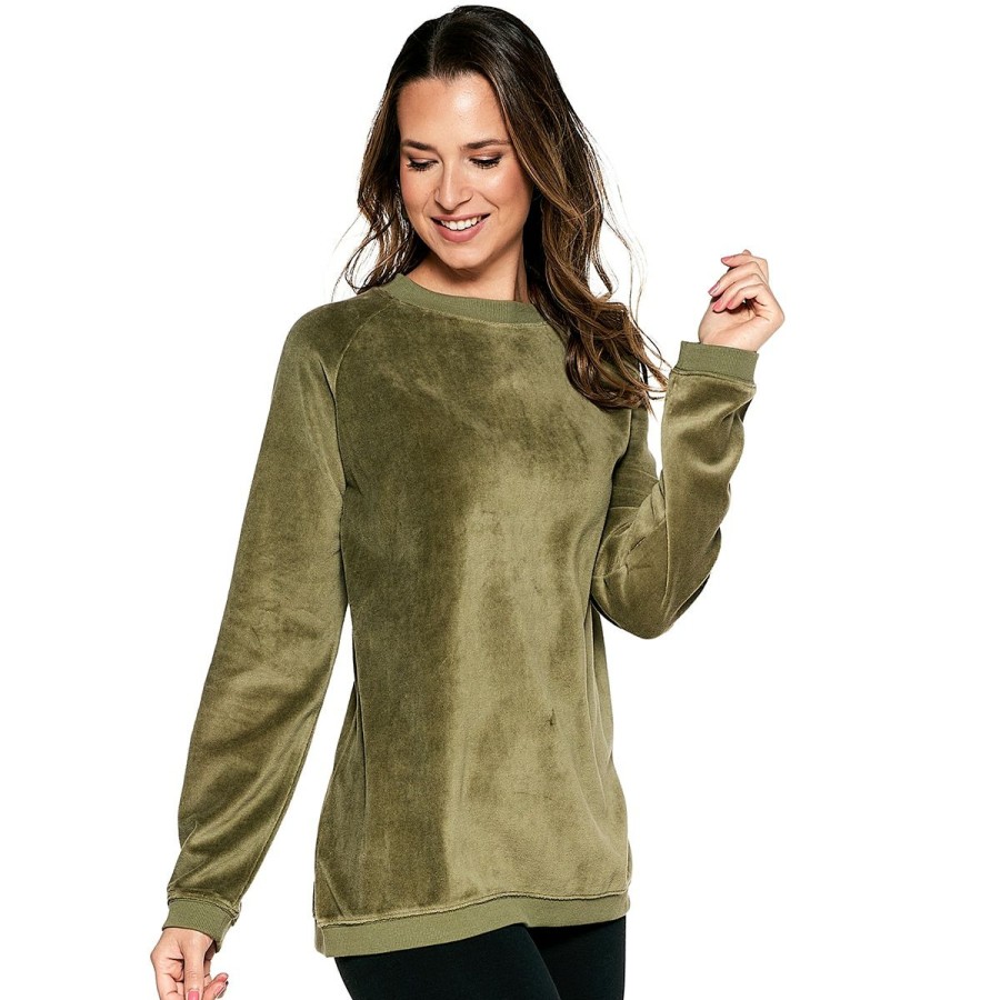 Clothing * | Wholesale Clothing Plus Size Architect Velour Long Sleeve Sweatshirt