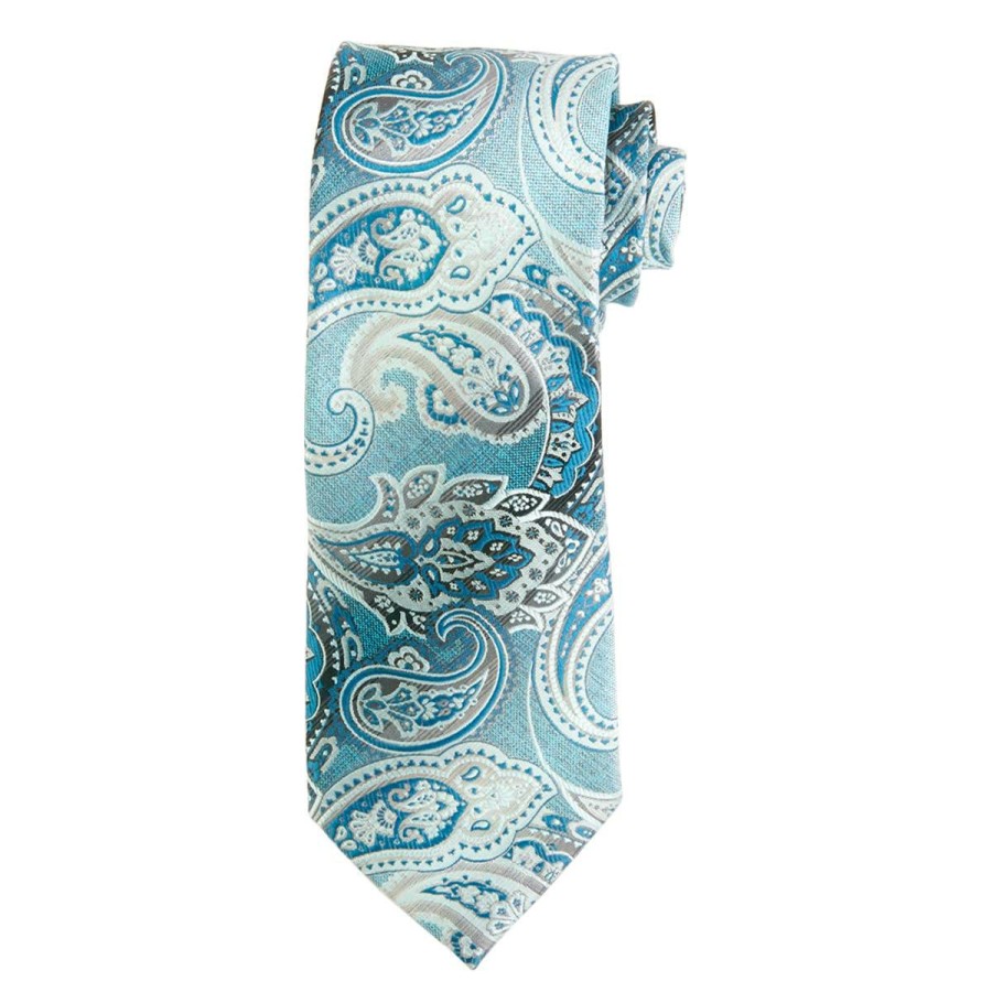 Accessories * | Discount Ties Mens Architect Deal Paisley Tie Teal