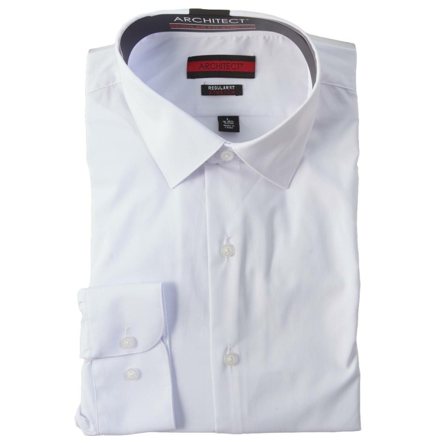 Clothing * | New Dress Shirts Mens Architect Regular Fit Stretch Dress Shirt White