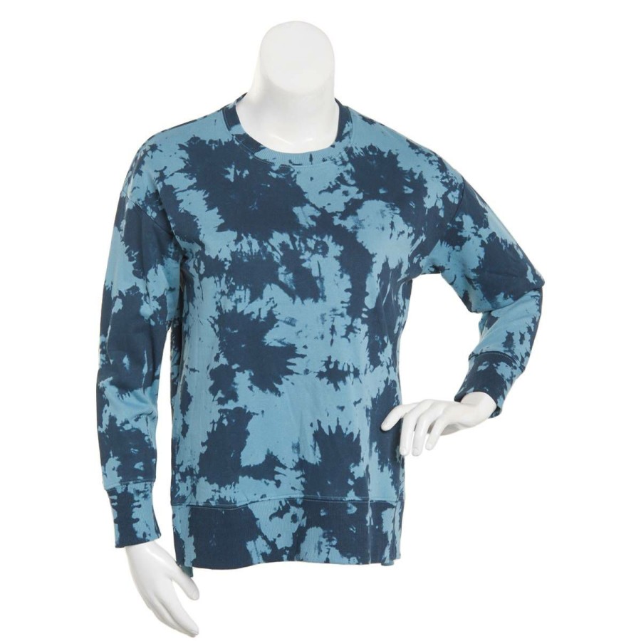 Clothing * | Coupon Clothing Plus Size Architect Long Sleeve Tie Dye Fleece Tunic Sweatshirt