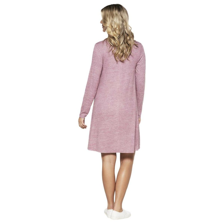 Clothing * | Cheap Clothing Petite Architect Long Sleeve Deco Rose Hacci Dress Deco-Rose