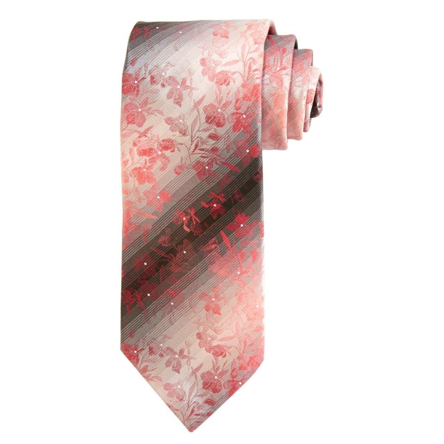 Accessories * | Cheap Ties Mens Architect Isle Floral Tie Red