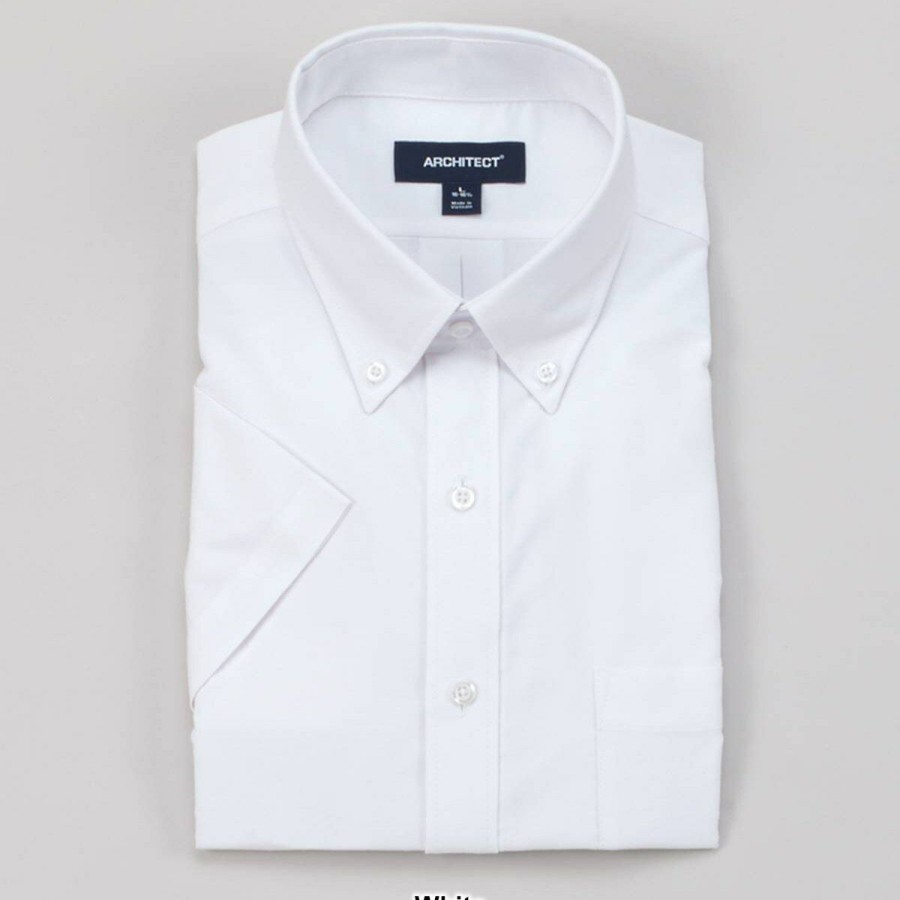 Clothing * | Best Sale Dress Shirts Mens Architect Short Sleeve Oxford Dress Shirt Light-Blue