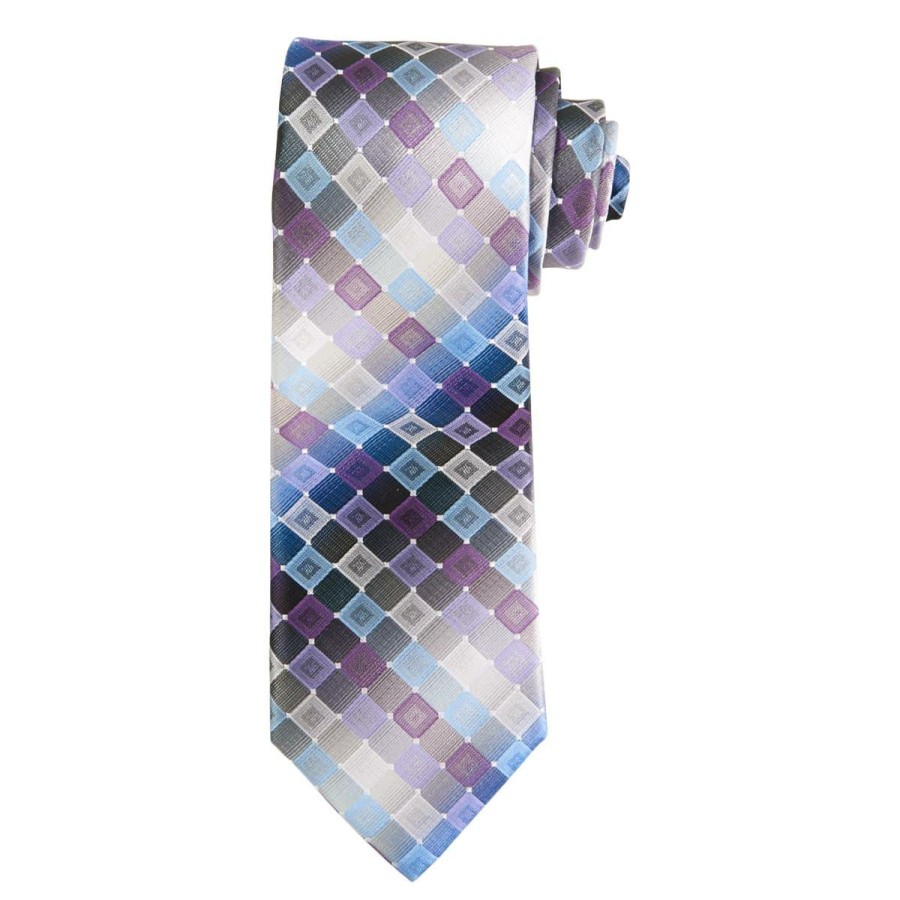 Accessories * | Best Sale Ties Mens Architect Aivaro Geometric Tie Purple