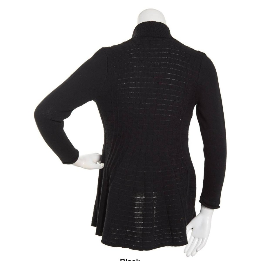 Clothing * | Deals Sweaters & Cardigans Plus Size Architect Crochet Placket Back Pleated Fan Cardigan