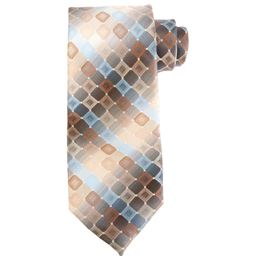 Accessories * | Top 10 Ties Mens Architect Aivaro Geometric Tie Taupe