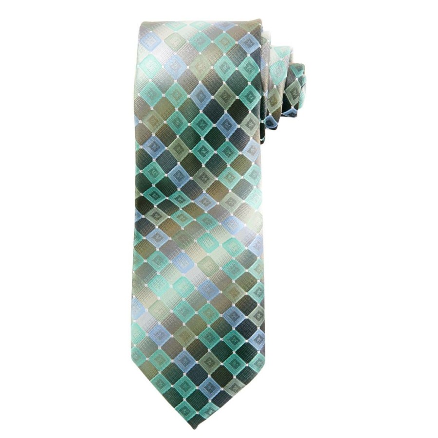 Accessories * | Brand New Ties Mens Architect Aivaro Geometric Tie Teal