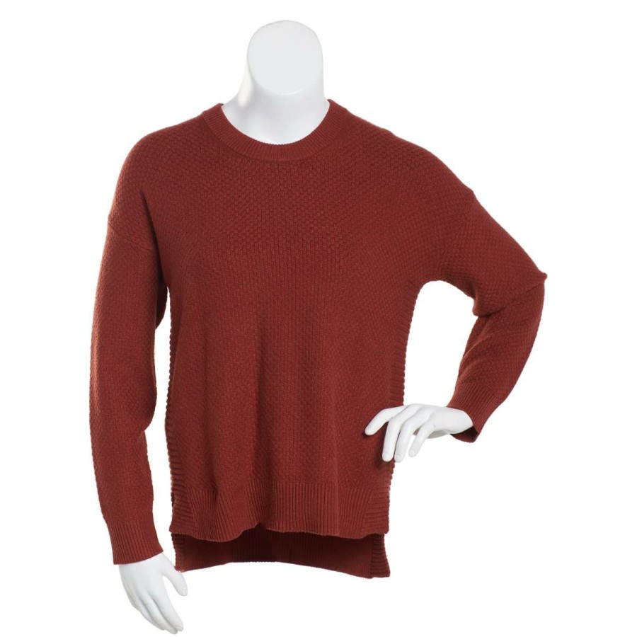 Clothing * | Cheap Sweaters & Cardigans Plus Size Architect Long Sleeve Tuck Stitch Pullover Sweater