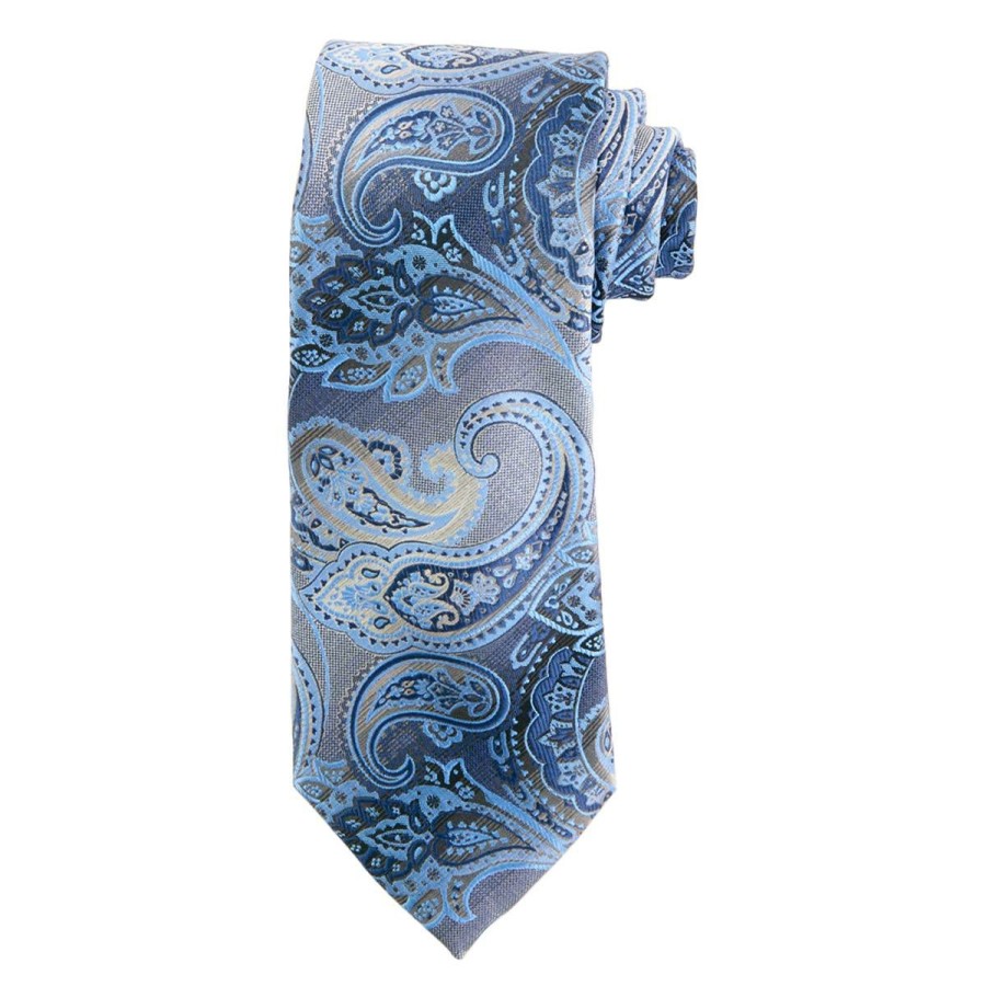 Accessories * | Buy Ties Mens Architect Deal Paisley Tie Navy