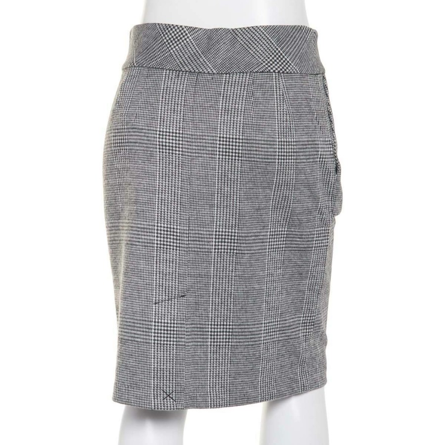 Clothing * | Best Deal Clothing Womens Architect Plaid Double Knit Plaid Skirt Black/White