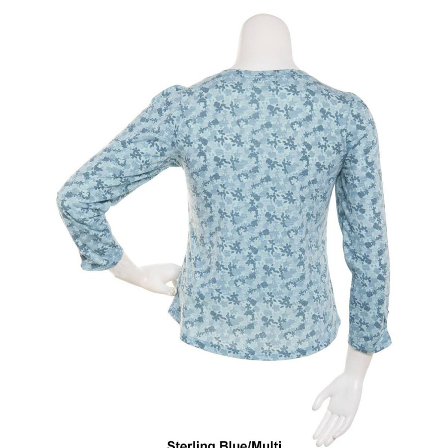 Clothing * | Hot Sale Tops Womens Architect 3/4 Puff Sleeve Floral Top